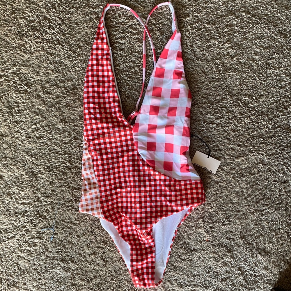 NEW Superdown Red Pattern One Piece Red Small C96